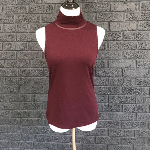 Athleta maroon mock neck tank - Picture 1 of 4